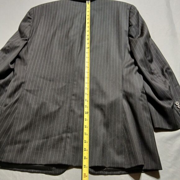 Ralph Lauren 42R Blazer Black Classic Retro Stripe Preppy Wool Sport Coat Jacket - Picture 9 of 11